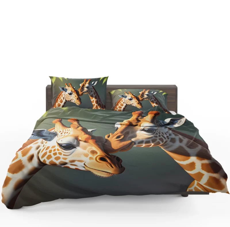 Two Giraffes Touching Heads Bedding Set 1