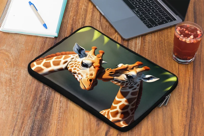 Two Giraffes Touching Heads Laptop Sleeve 2