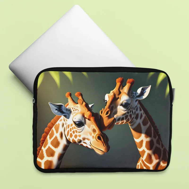 Two Giraffes Touching Heads Laptop Sleeve