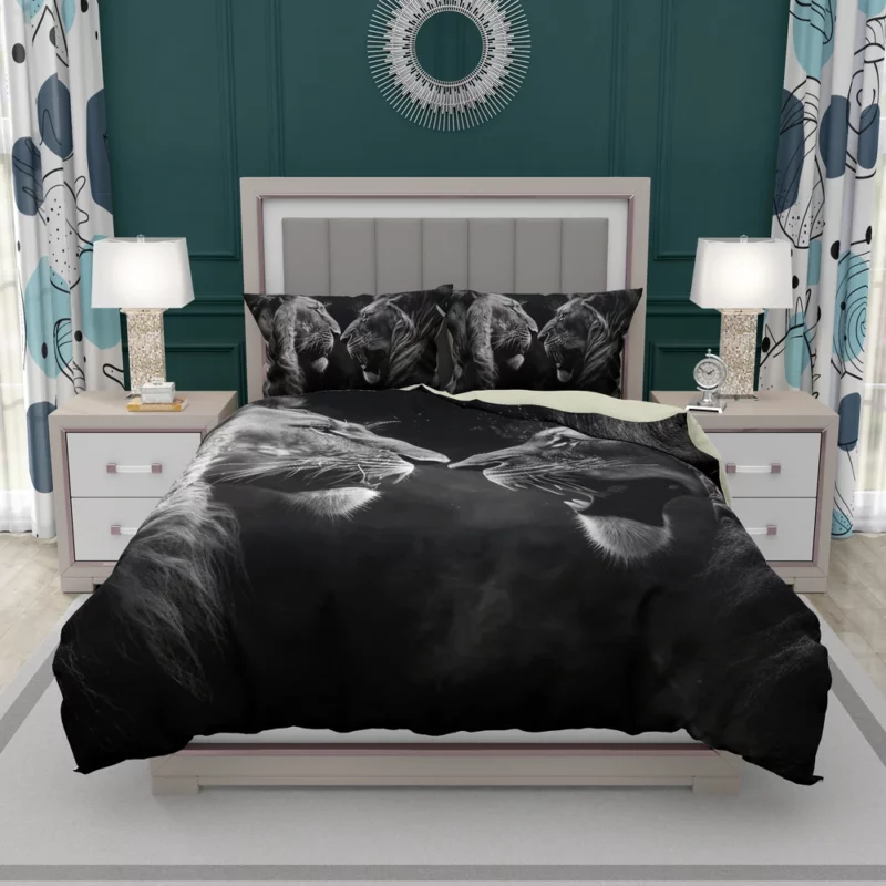 Two Lions Fighting Portrait Bedding Set 2