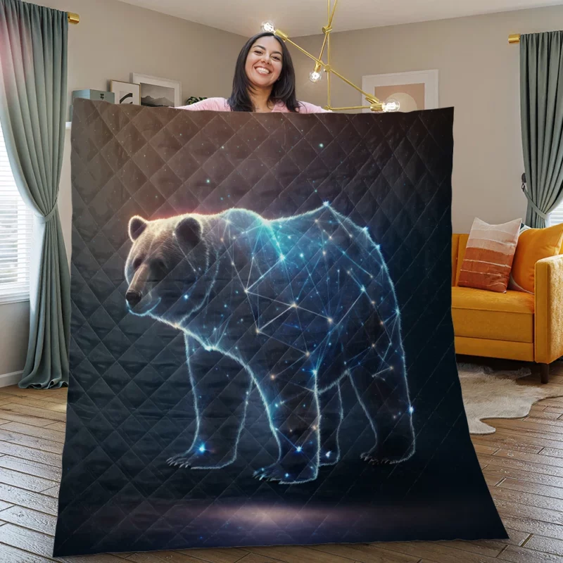 Ursa Major Constellation Art Bear Quilt Blanket