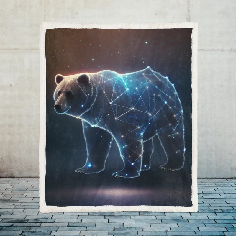 Ursa Major Constellation Art Bear Sherpa Fleece Blanket