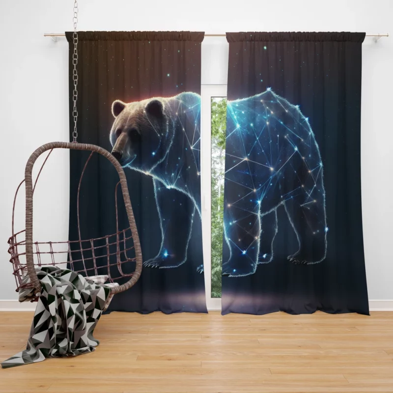 Ursa Major Constellation Art Bear Window Curtain