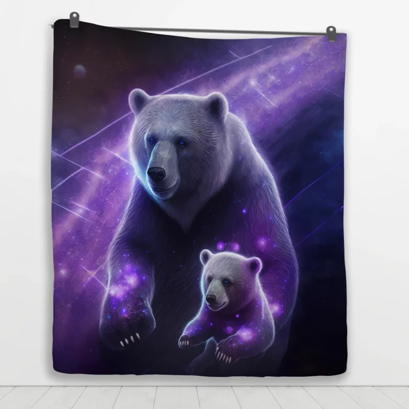 Ursa Major and Minor Collage Bear Quilt Blanket 1