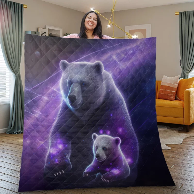 Ursa Major and Minor Collage Bear Quilt Blanket