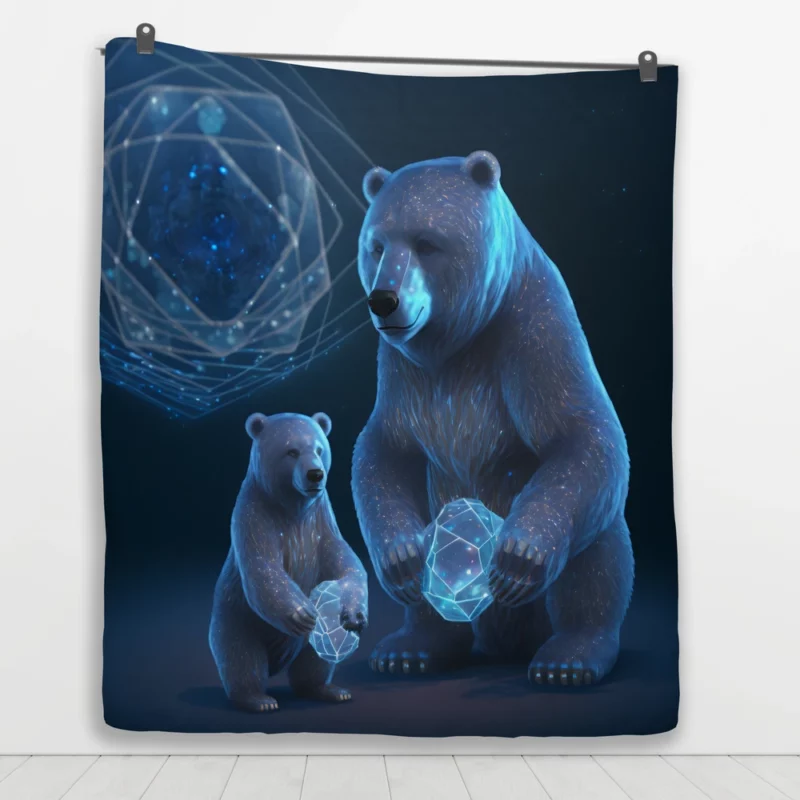 Ursa Major and Minor Night Sky Bear Quilt Blanket 1