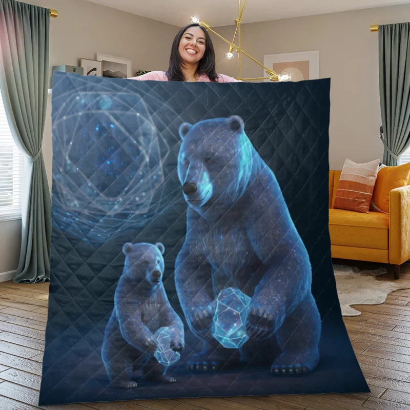 Ursa Major and Minor Night Sky Bear Quilt Blanket