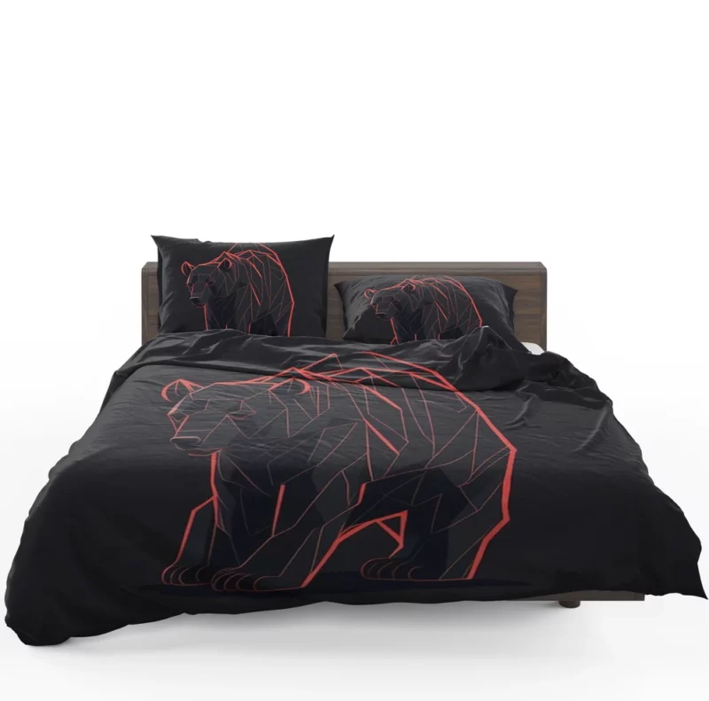 Vector of an Angry Grizzly Bear Bedding Set 1