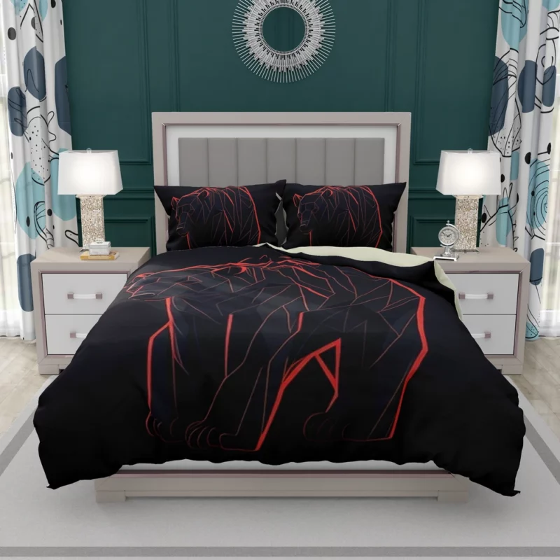 Vector of an Angry Grizzly Bear Bedding Set 2