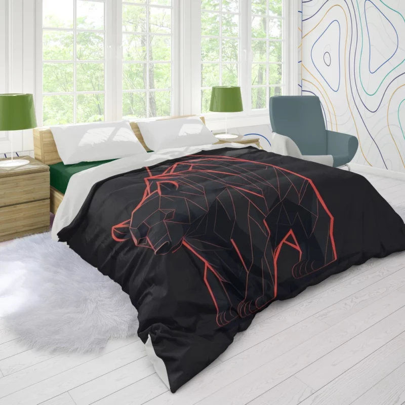 Vector of an Angry Grizzly Bear Duvet Cover