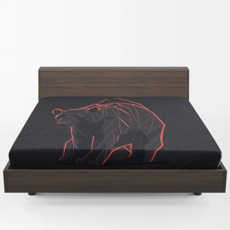 Vector of an Angry Grizzly Bear Fitted Sheet 1