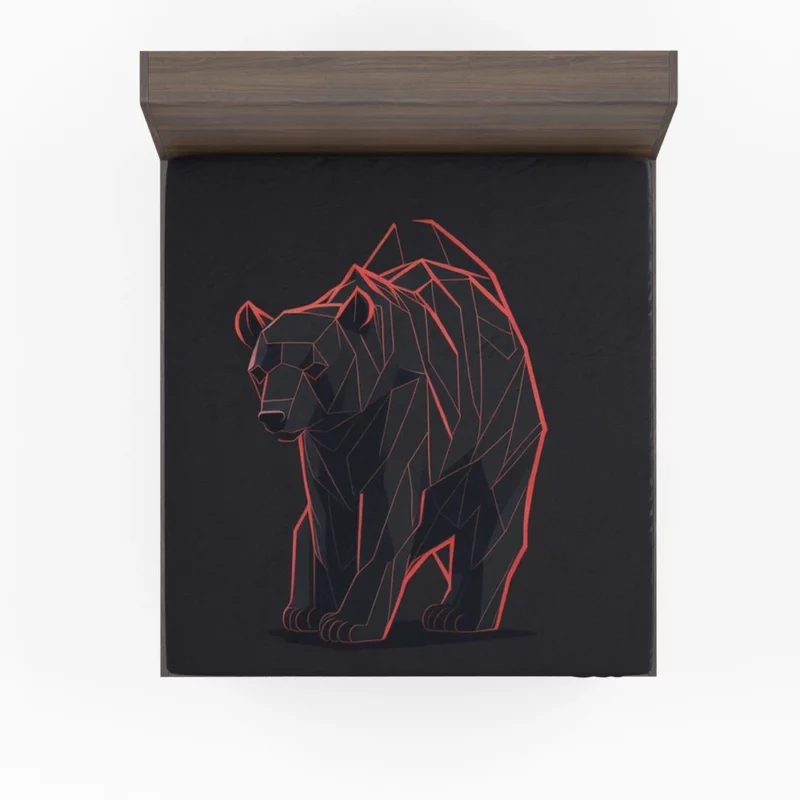 Vector of an Angry Grizzly Bear Fitted Sheet