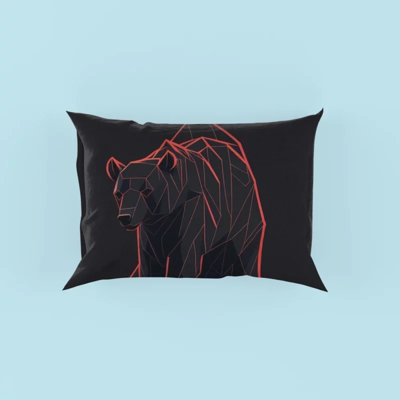 Vector of an Angry Grizzly Bear Pillow Case