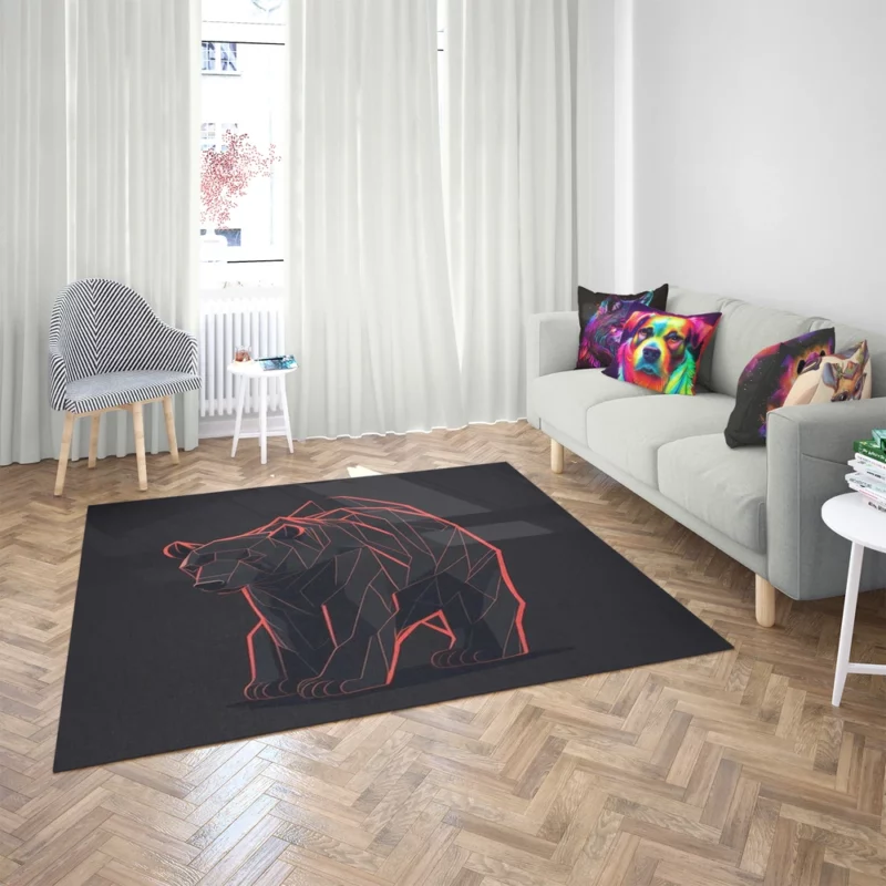 Vector of an Angry Grizzly Bear Rug 2