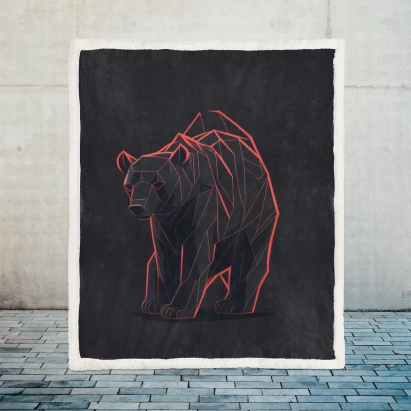 Vector of an Angry Grizzly Bear Sherpa Fleece Blanket