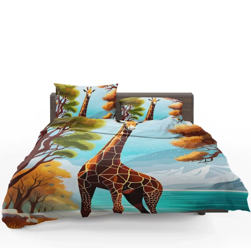 Vibrant 3D Giraffe Bedding Set 1