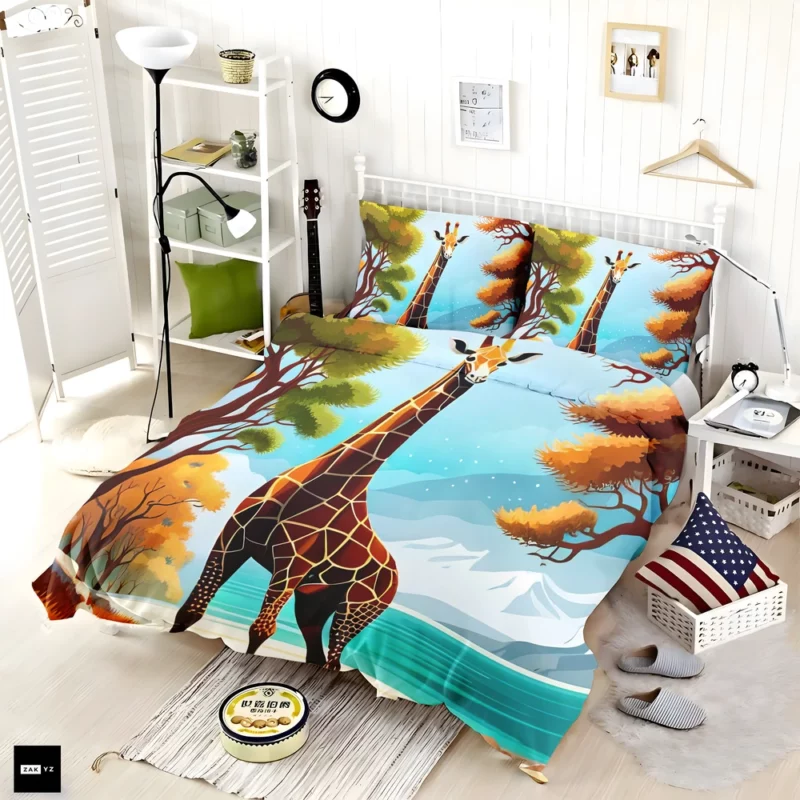 Vibrant 3D Giraffe Bedding Set