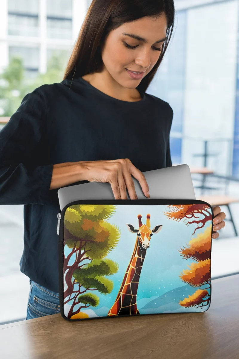 Vibrant 3D Giraffe Laptop Sleeve 1