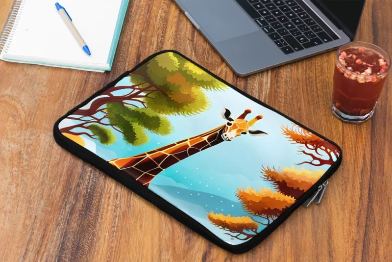 Vibrant 3D Giraffe Laptop Sleeve 2