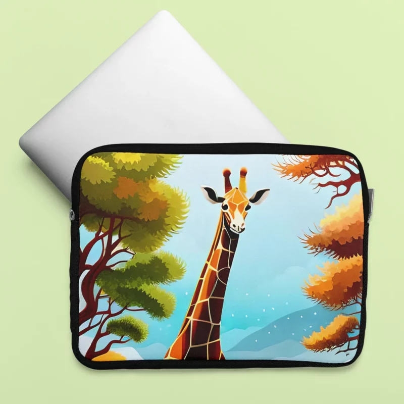 Vibrant 3D Giraffe Laptop Sleeve