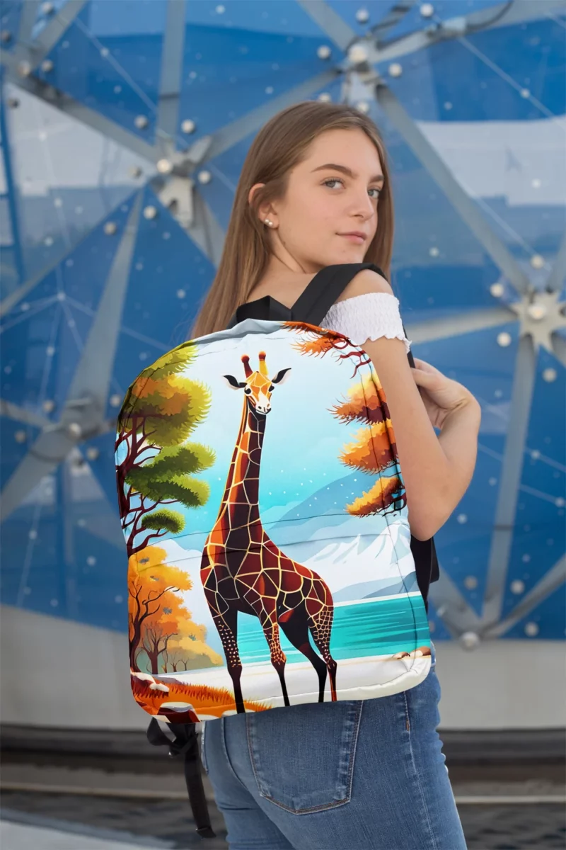 Vibrant 3D Giraffe Minimalist Backpack 2