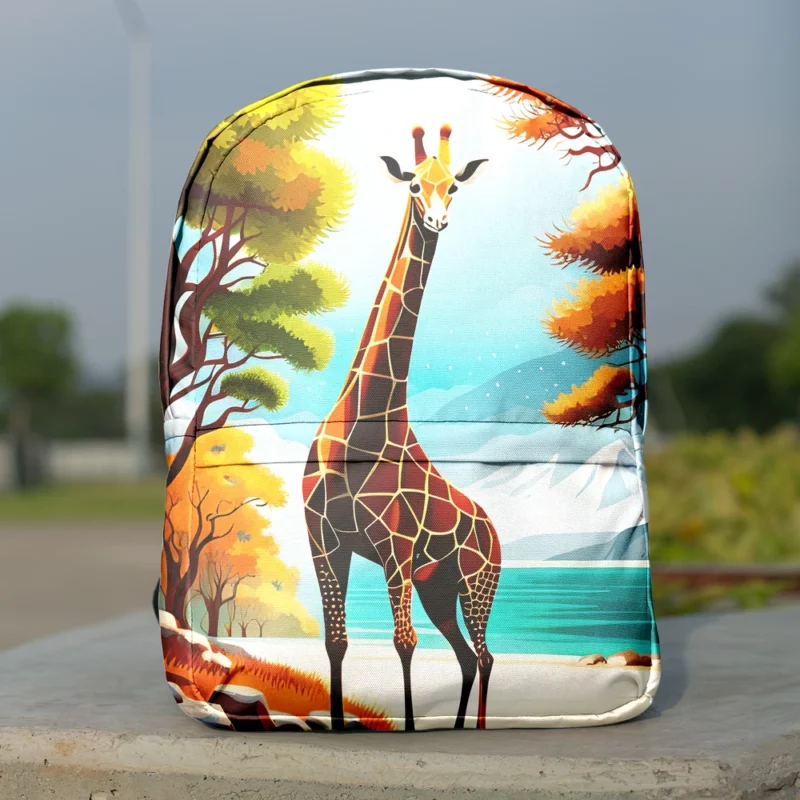 Vibrant 3D Giraffe Minimalist Backpack