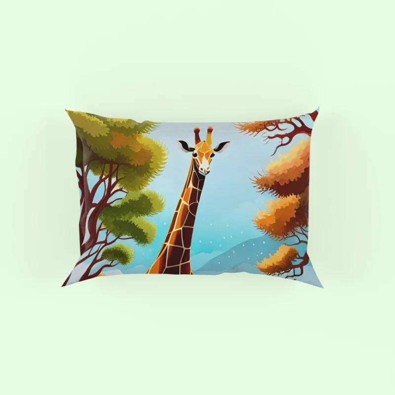 Vibrant 3D Giraffe Pillow Case