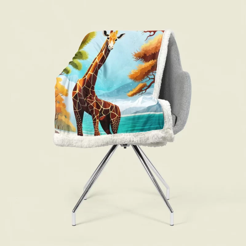 Vibrant 3D Giraffe Sherpa Fleece Blanket 1