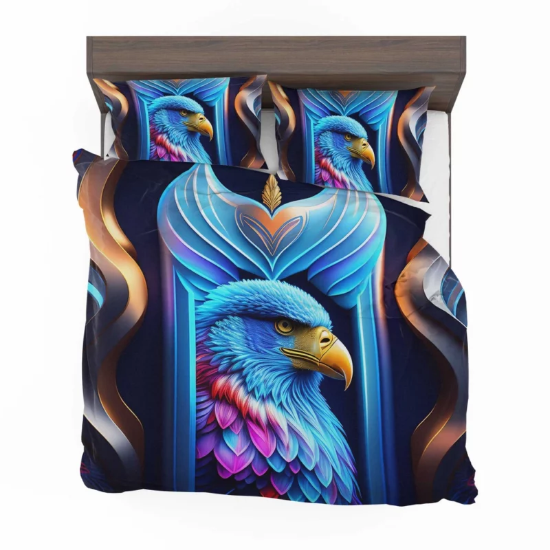 Vibrant Bird on Blue Background Bedding Set 2