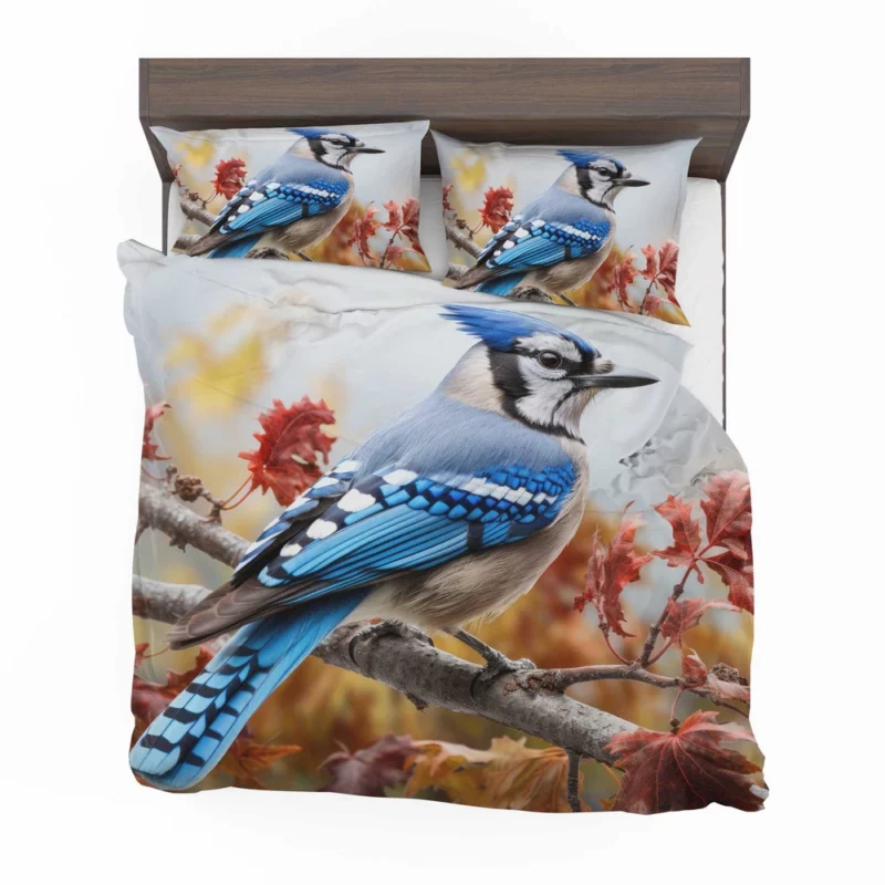 Vibrant Blue Jay Portrait Bedding Set 2