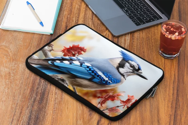 Vibrant Blue Jay Portrait Laptop Sleeve 2