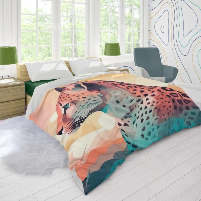 Vibrant Cheetah Painting Duvet Cover