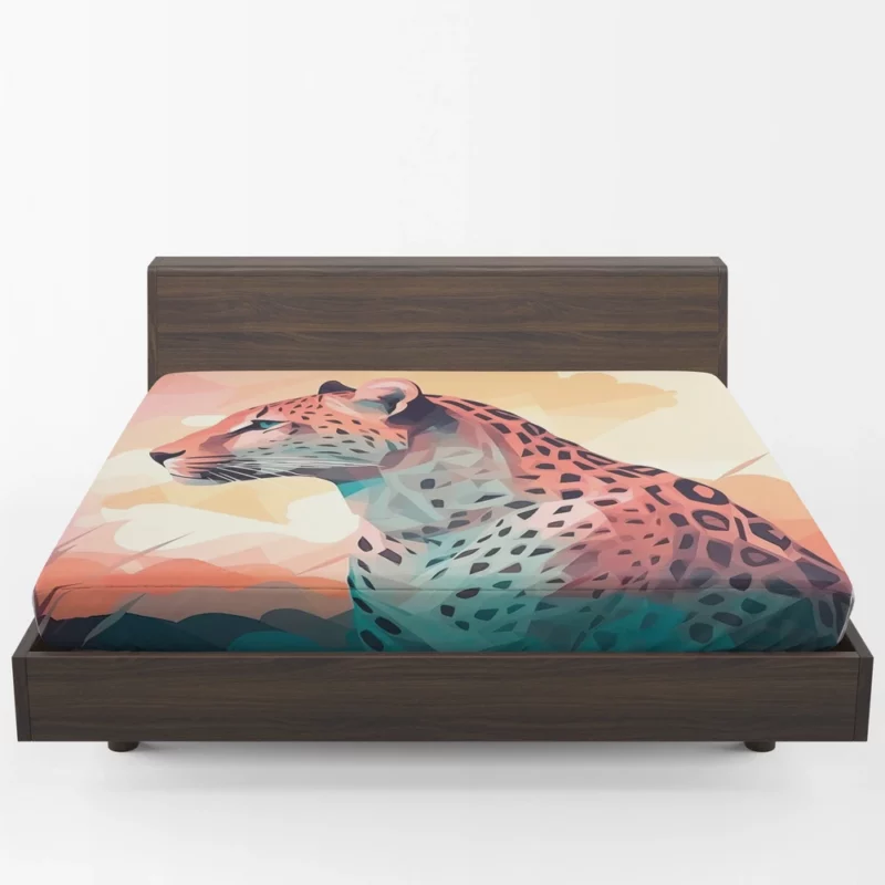 Vibrant Cheetah Painting Fitted Sheet 1