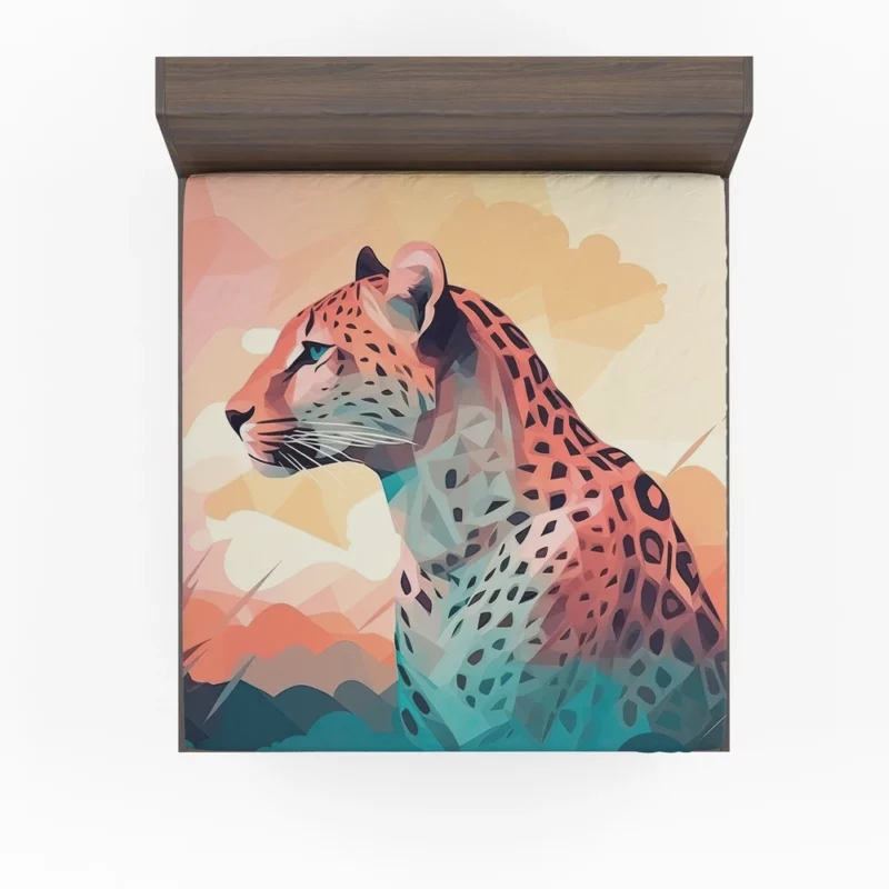 Vibrant Cheetah Painting Fitted Sheet