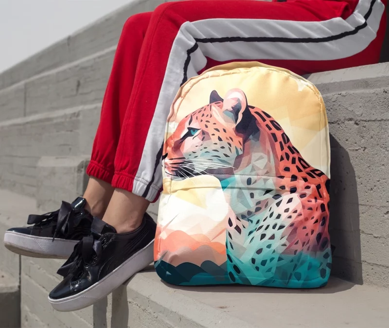 Vibrant Cheetah Painting Minimalist Backpack 1