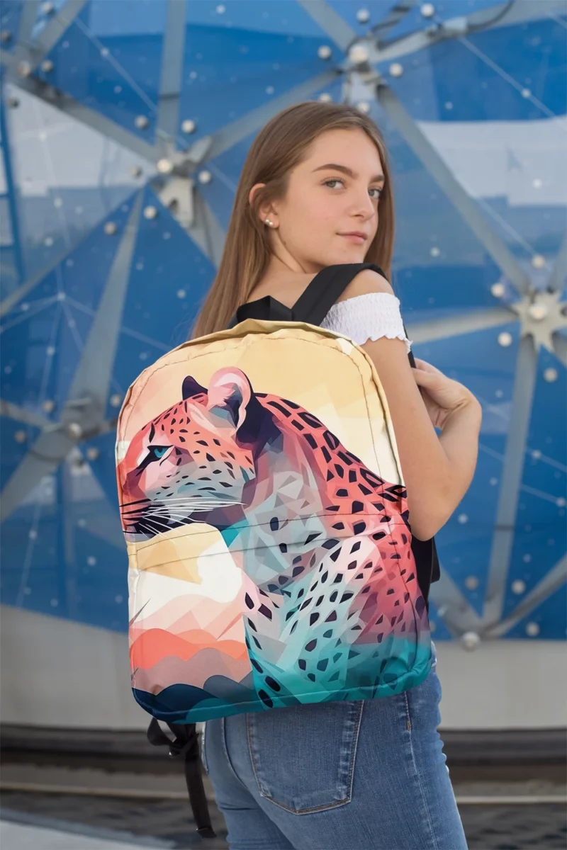 Vibrant Cheetah Painting Minimalist Backpack 2