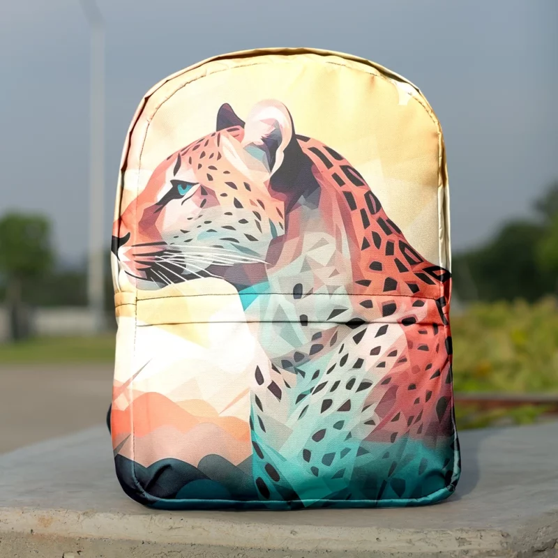 Vibrant Cheetah Painting Minimalist Backpack