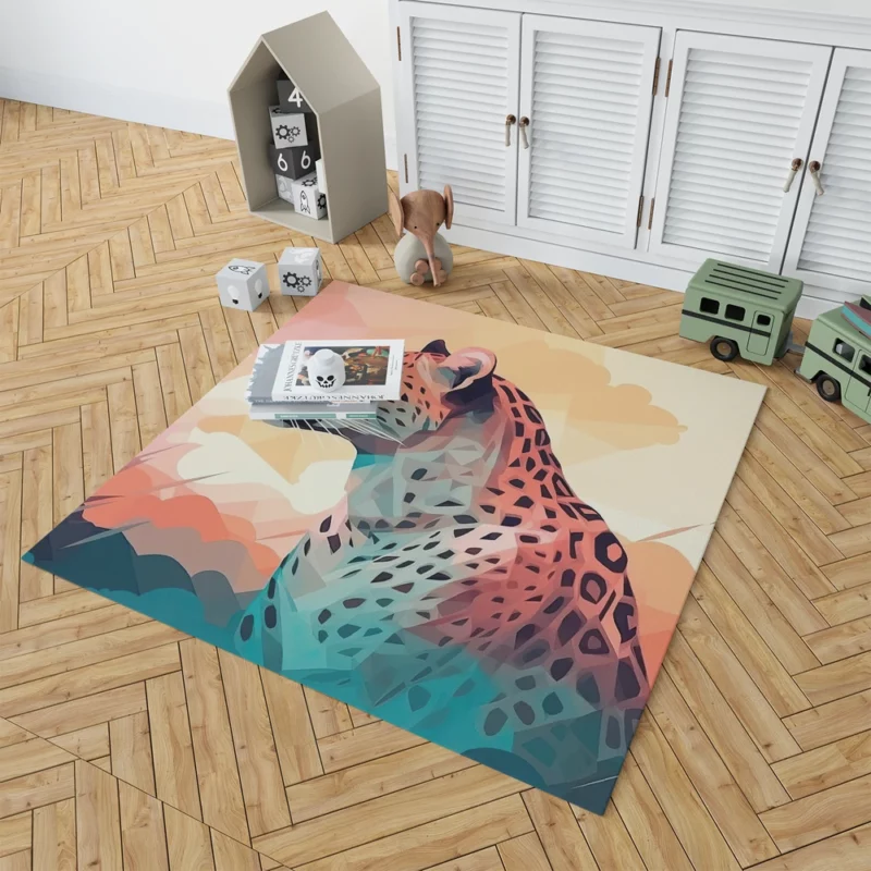 Vibrant Cheetah Painting Rug 1