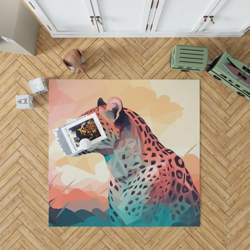 Vibrant Cheetah Painting Rug