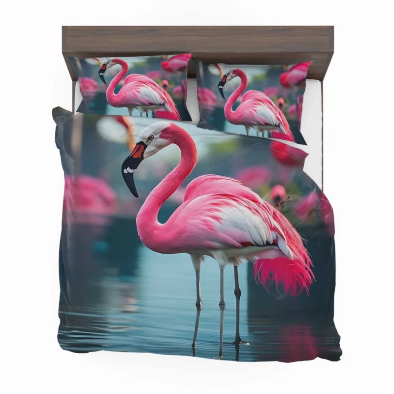 Vibrant Flamingo in Water Bedding Set 2