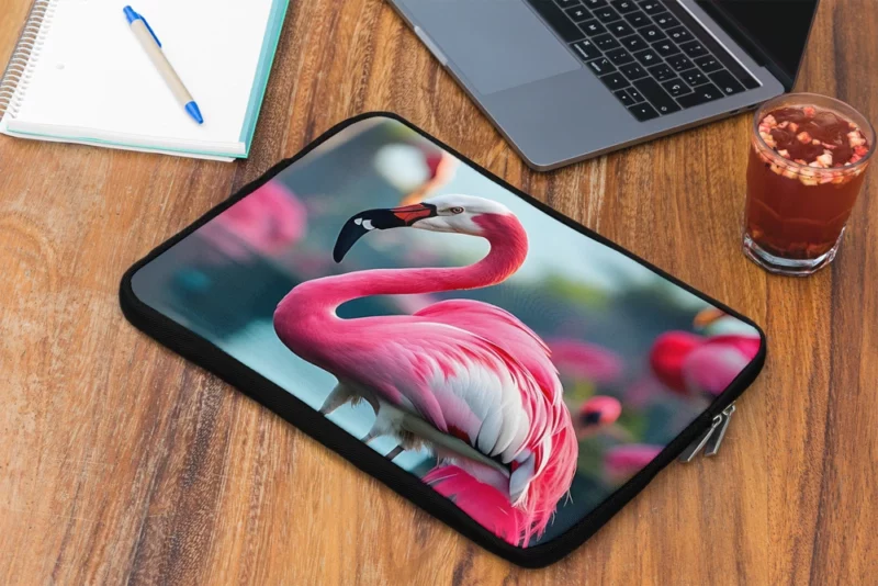 Vibrant Flamingo in Water Laptop Sleeve 2