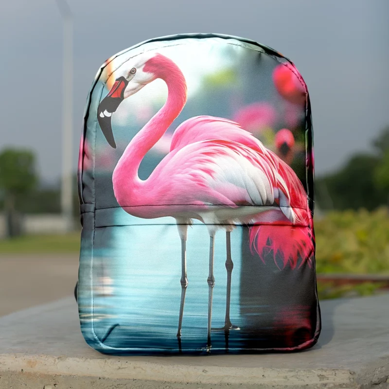 Vibrant Flamingo in Water Minimalist Backpack