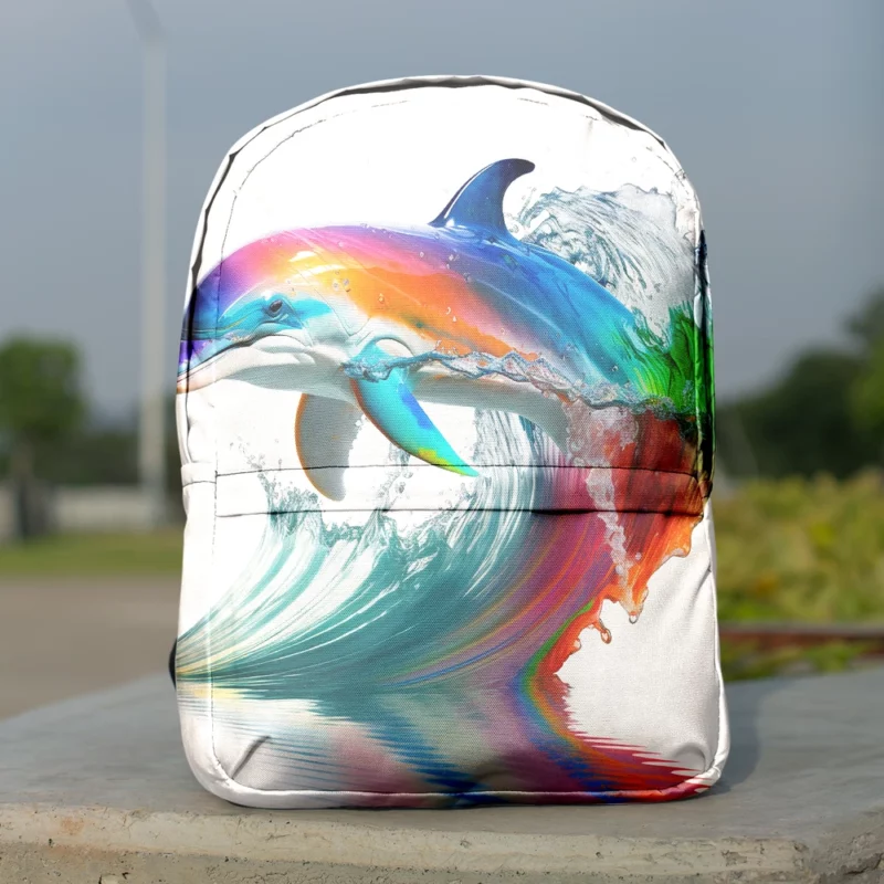 Vibrant Jumping Dolphin Minimalist Backpack