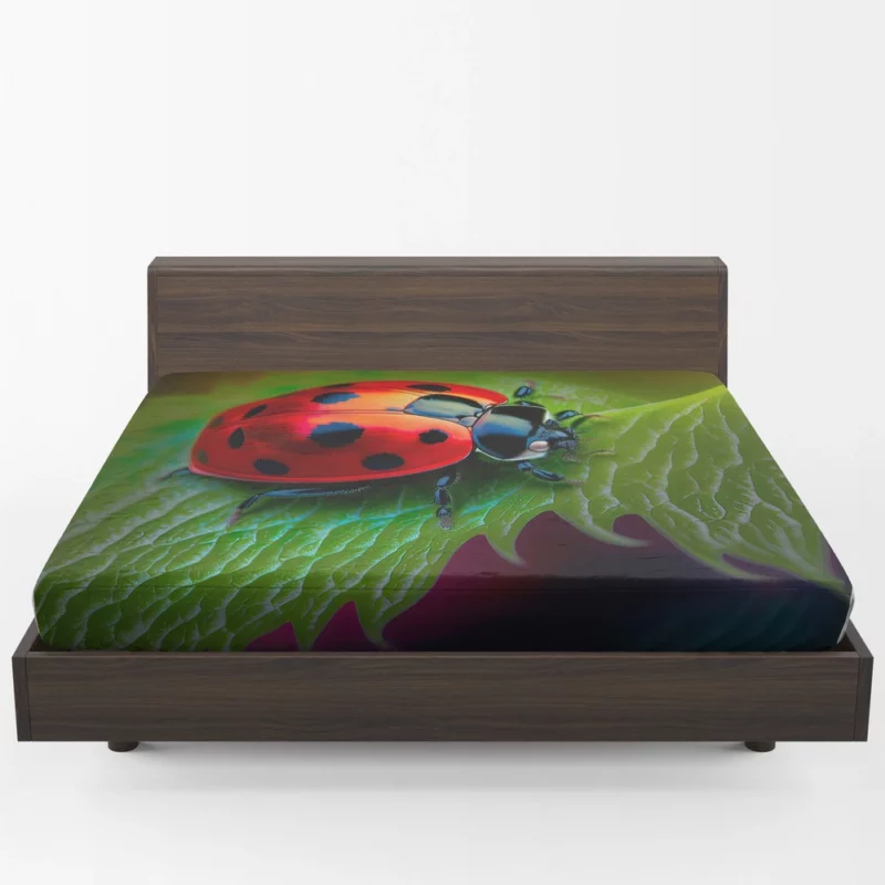 Vibrant Ladybug Illustration Fitted Sheet 1