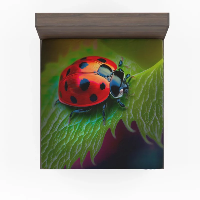 Vibrant Ladybug Illustration Fitted Sheet