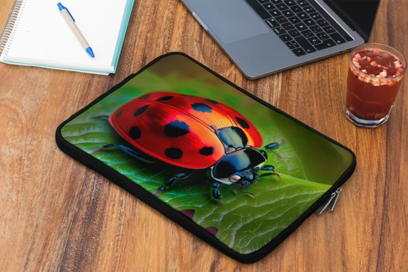 Vibrant Ladybug Illustration Laptop Sleeve 2