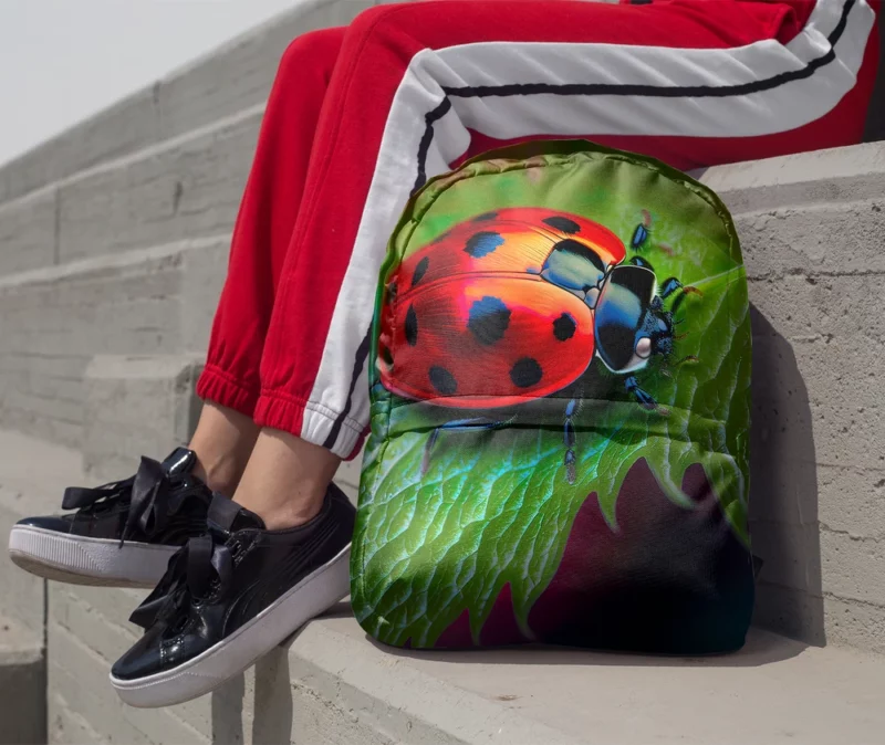 Vibrant Ladybug Illustration Minimalist Backpack 1