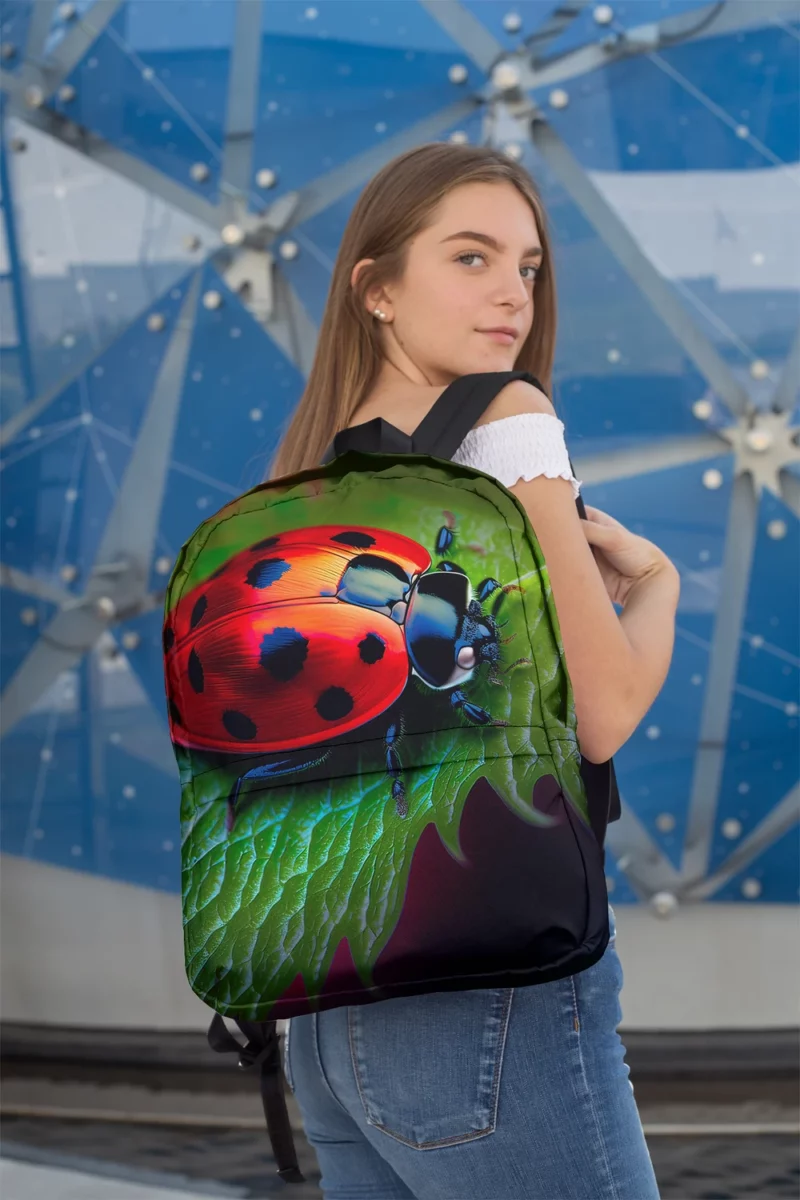 Vibrant Ladybug Illustration Minimalist Backpack 2