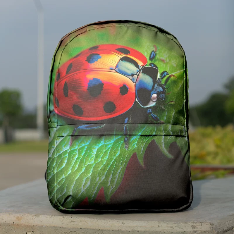 Vibrant Ladybug Illustration Minimalist Backpack