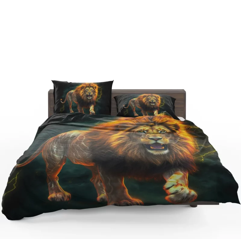 Vibrant Male Lion Artwork Bedding Set 1